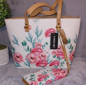 Floral print tote